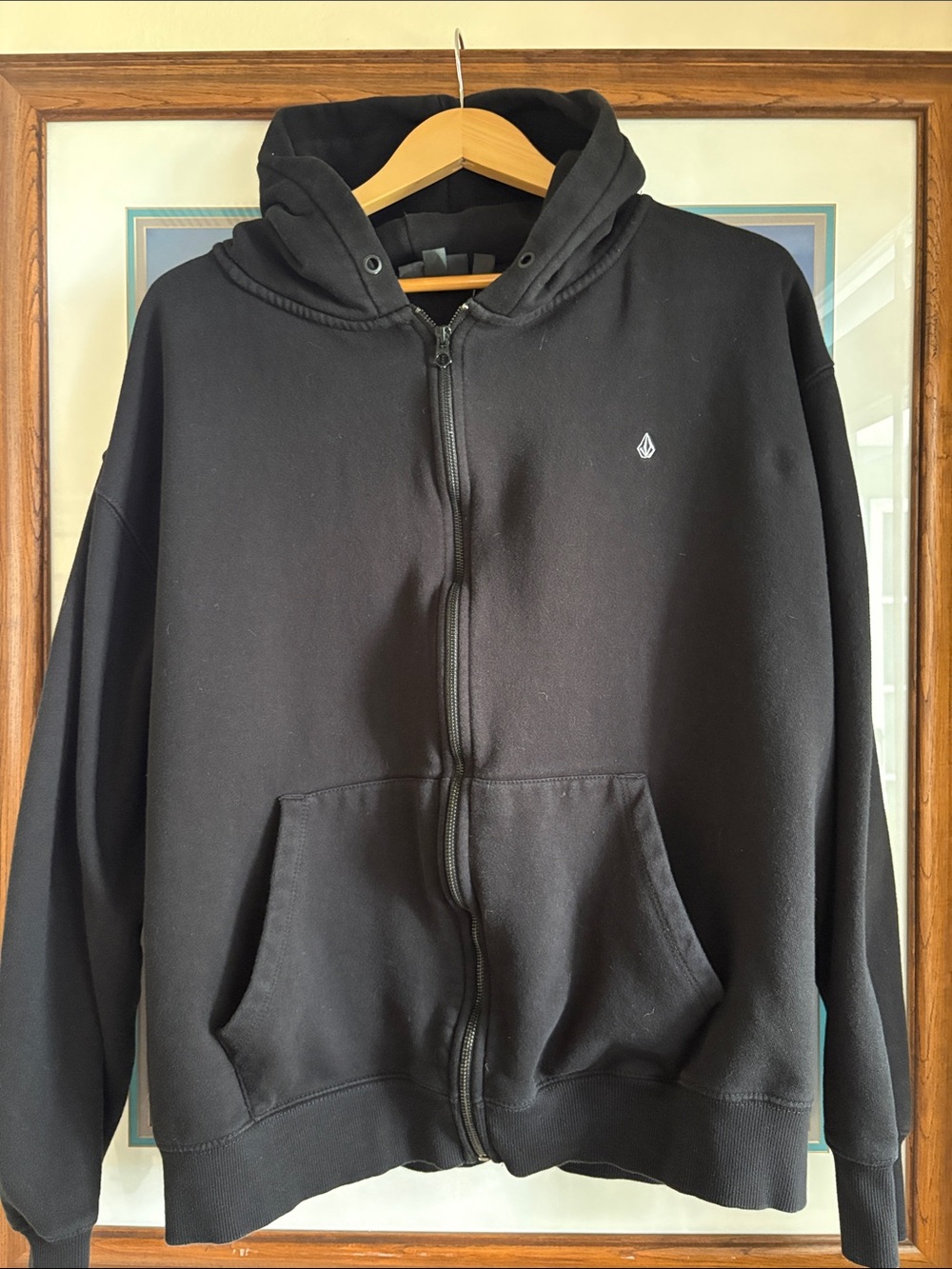 Volcom Black Full-Zip Hoodie Sweatshirt